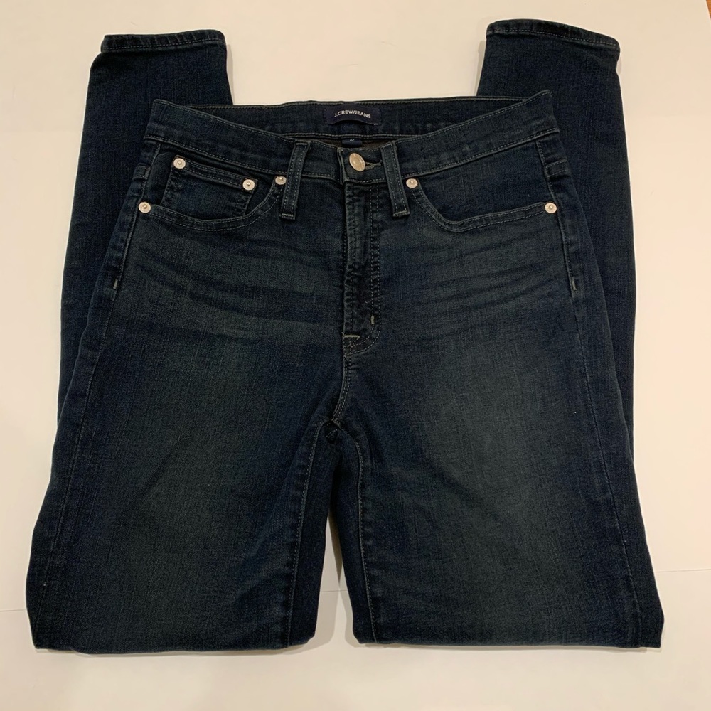 Jcrew 9” High Rise Skinny Dark Indigo Jeans 27